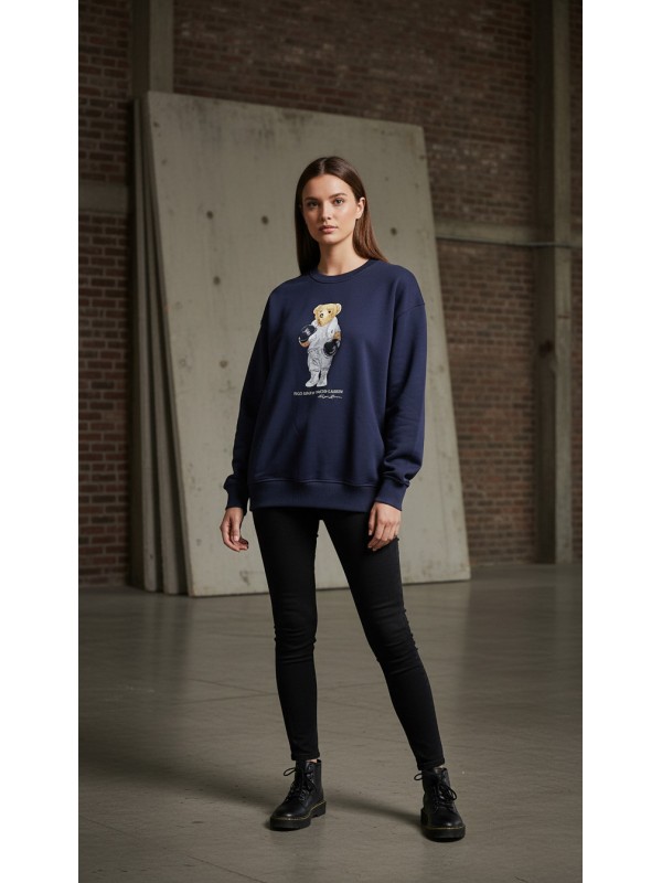 LACİVERT AYICIKLI SWEATSHİRT